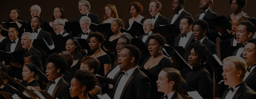 Choir singing in formal dress